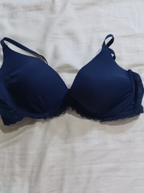 Lucky Brand Navy Lace-Trim T-Shirt Bra